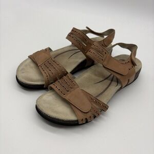 ABEO Brynn Leather Walking Sandals Brown Adjustable Strap Shoes Women's Size 8 N